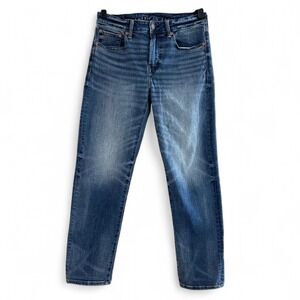 American Eagle AE Airflex+ Athletic Straight Blue‎ Denim Faded Jeans Men's 30x32